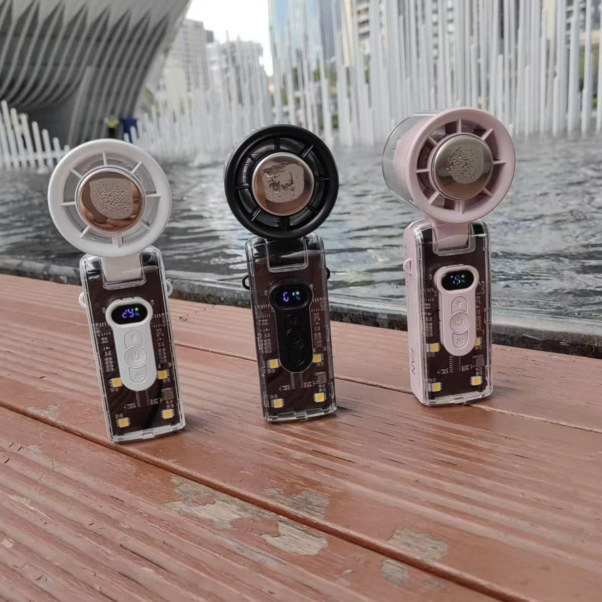 Ice Mouse fan small handheld long battery life semiconductor ice compress tech feel transparent outdoor portable turbo small fan