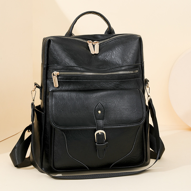 Women's Backpack 2026 New PU Soft Leather Large Capacity Business Commuter Travel Backpack