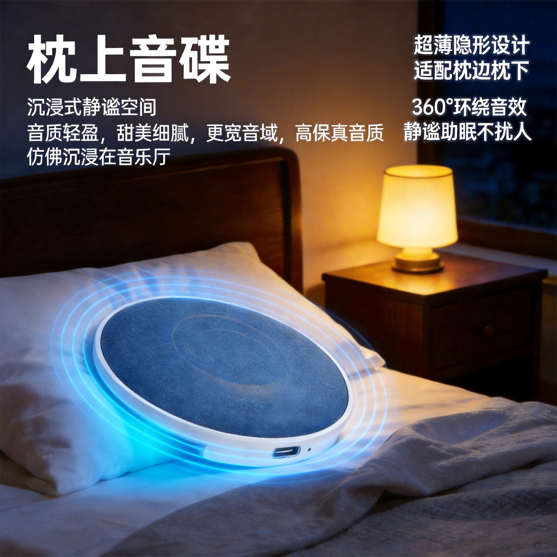 New pillow speaker audio pillow disc Bluetooth speaker pillow side under pillow sleep speaker with white noise mini small speaker