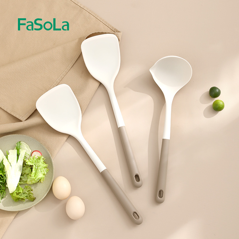 FaSoLa household spoon, soup spoon, spatula, non-stick pan special spatula, high temperature resistant silicone spatula