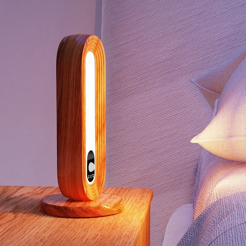 Wooden eye protection desk lamp bedside wall lamp bedroom corridor entrance solid wood human body induction lamp