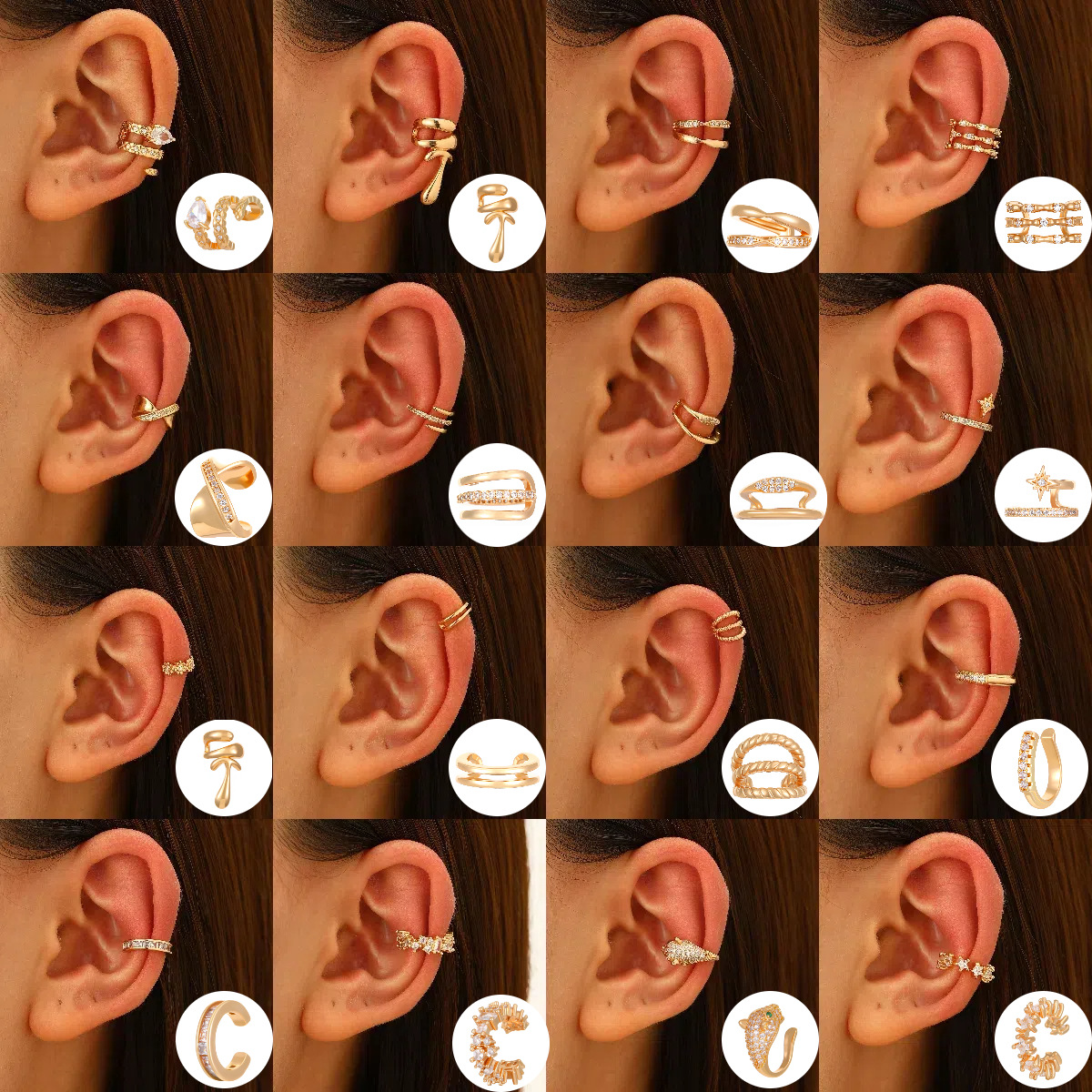 Ear Clip No Hole Ear Bone Clip No Piercing Women Simple Zircon Earrings