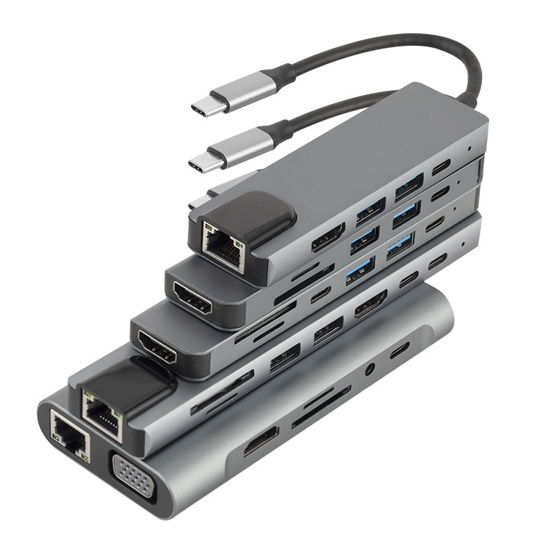 11-in-1 Docking Station Multi-function Hub Type-C Converter USB Multi-function Docking Station