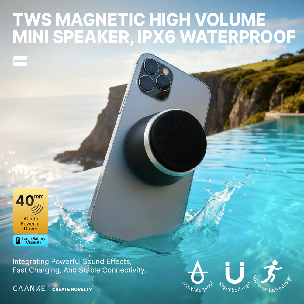 New desktop Bluetooth small speaker Bluetooth two-in-one magnetic phone stand mini portable speaker wireless audio