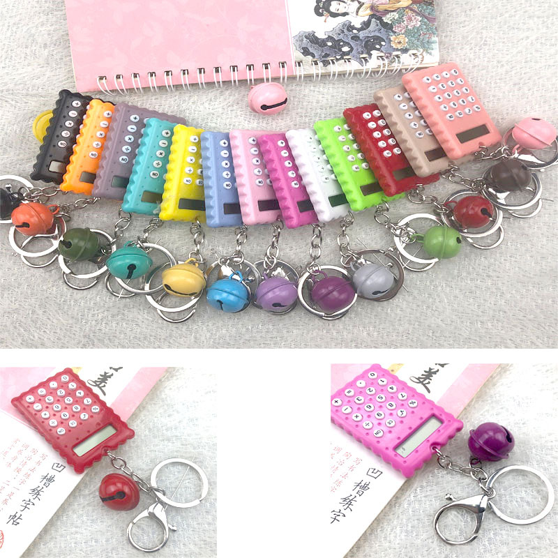 Biscuit Type Mini Calculator Bell Keychain Pendant Student Portable Palm Cute Computer
