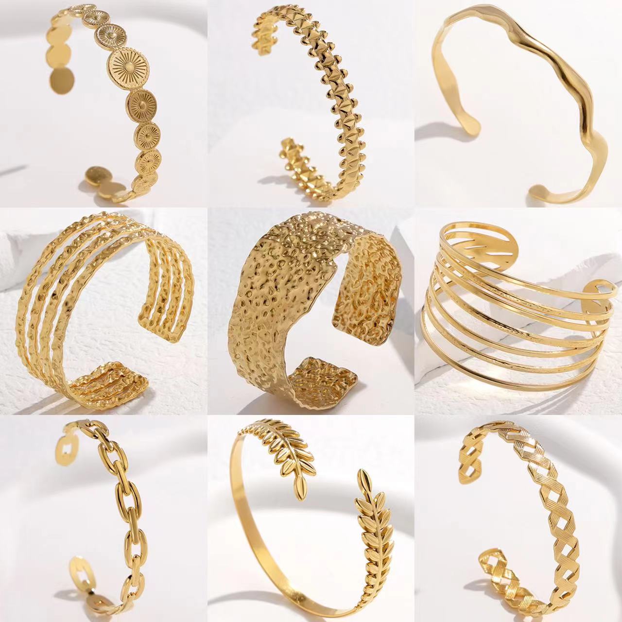 Titanium steel bracelet adjustable stainless steel bracelet women exaggerated open bangle