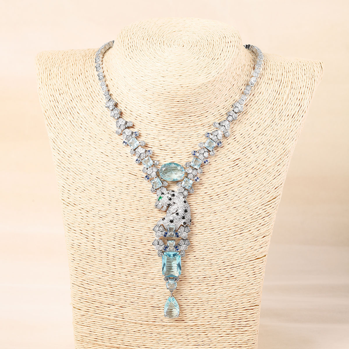 Leopard design necklace daily matching accessories micro-set zircon