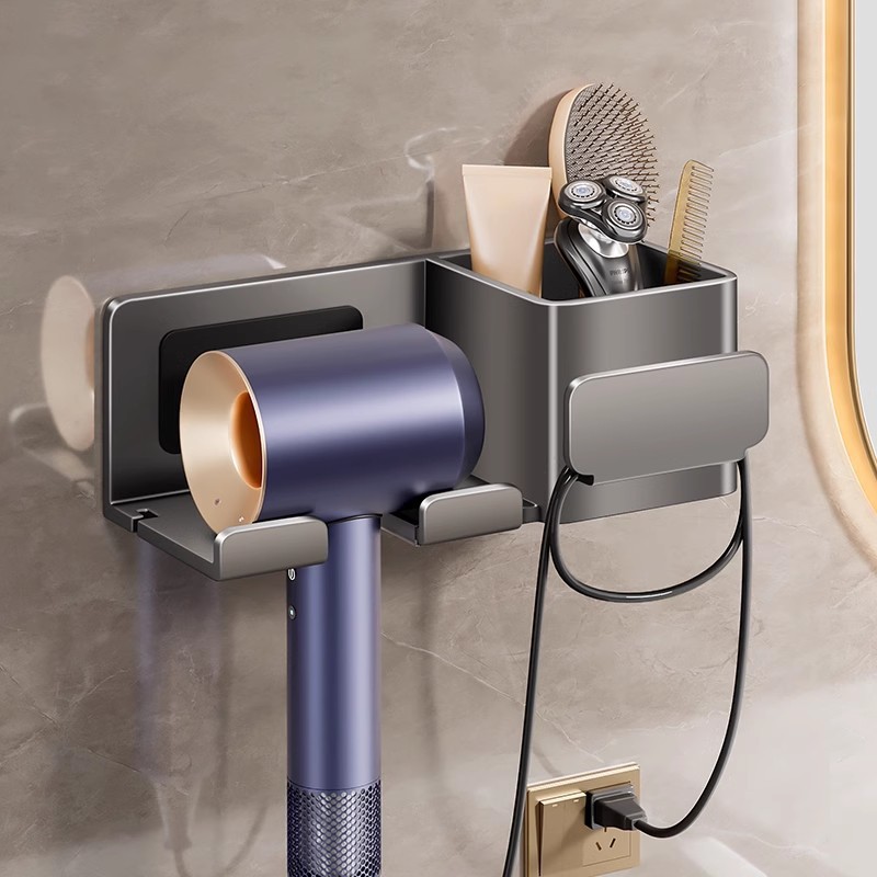 Hair dryer storage rack no-drill bathroom storage winding hair dryer holder hair dryer bracket bathroom rack