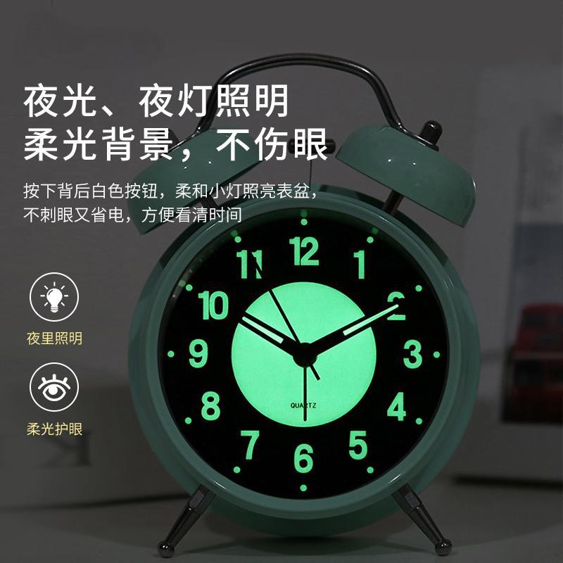 Carefully selected special PVC clock, luminous decoration living room bedroom quartz clock metal bell alarm clock