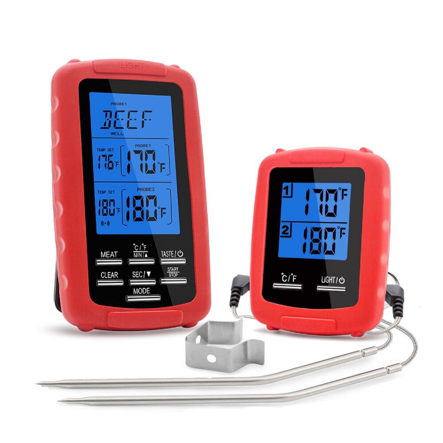 Digital Waterproof Household Meat Thermometer Wireless Dual Channel Kitchen Cooking Wine Smart BBQ Thermometer
