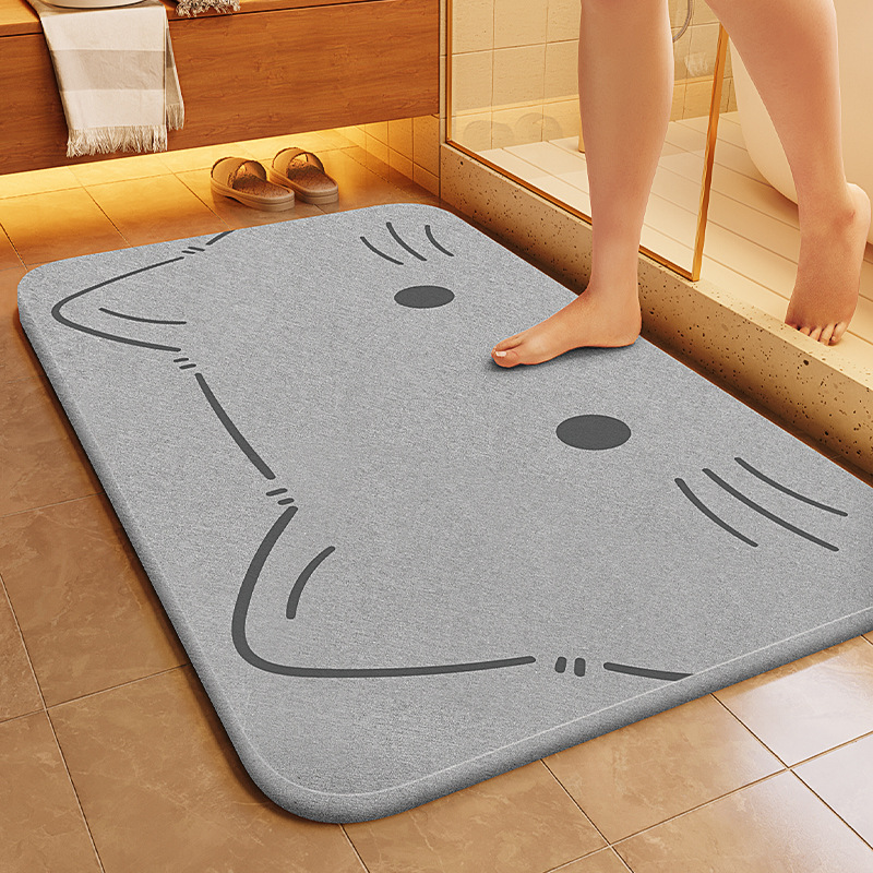 Soft diatom mud bathroom quick-drying floor mat, non-slip, fast-drying toilet door mat, home carpet