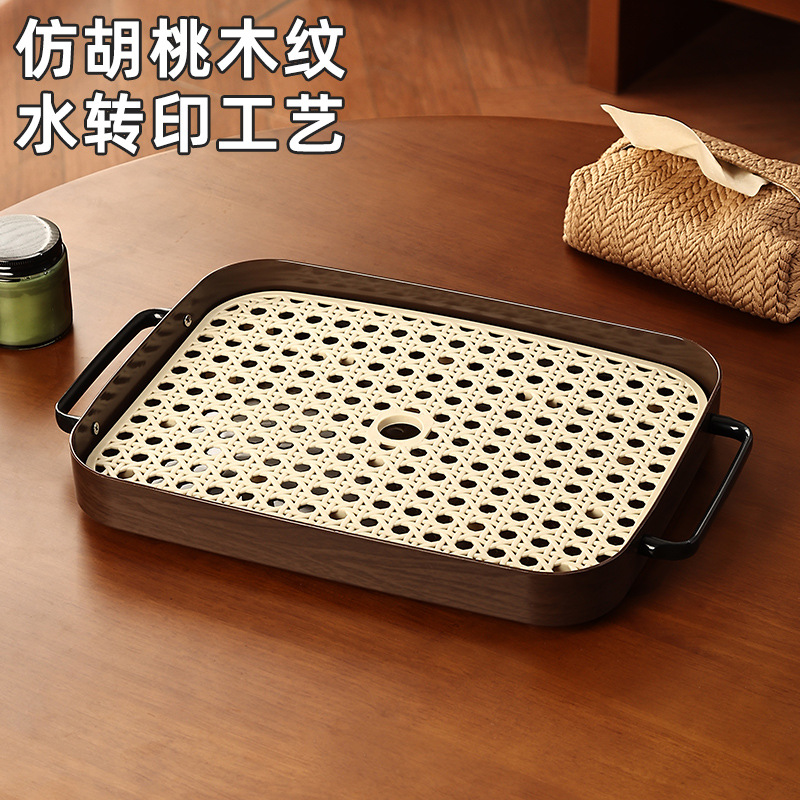 Vintage Style Tea Tray Drip Cup Tray Rectangular Fruit Tray Living Room Small Cup Storage Rack