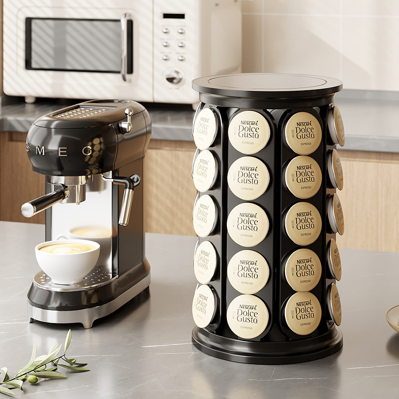 KCUP 40-count coffee capsule storage round large capacity 360-degree rotatable rack minimalist storage rack