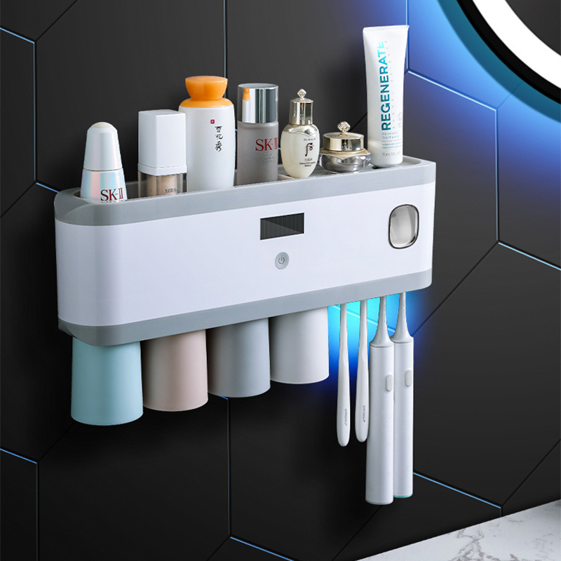 UV sterilization toothbrush holder toothbrush sterilizer no-drill storage rack toothbrush cup tooth cup suction cup type