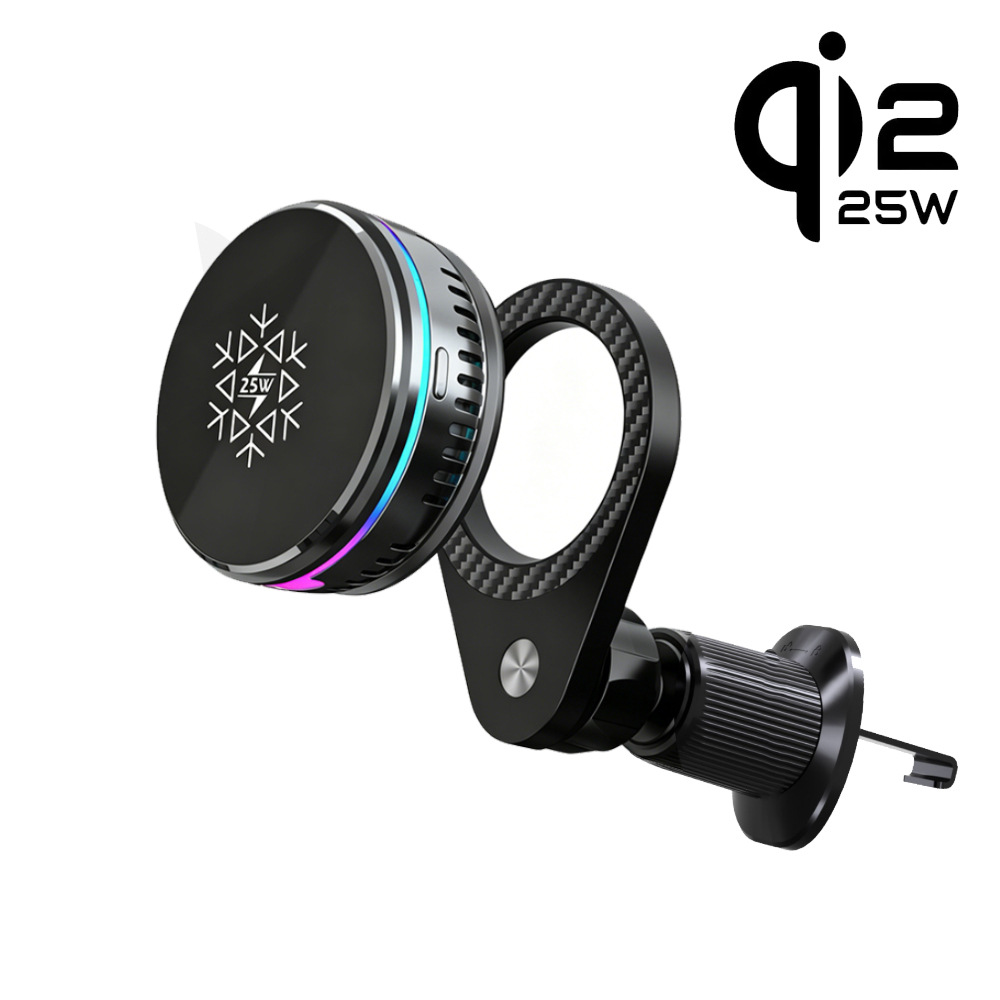 New Semiconductor Cooling 25W Dual-Sided Magnetic Detachable Car Phone Holder Fast Charging QI2.2 Wireless Charger