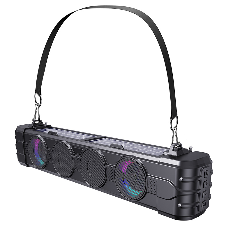 Soundbar Bluetooth Speaker Strip with Color Lights Desktop Outdoor Solar Bluetooth Speaker Subwoofer