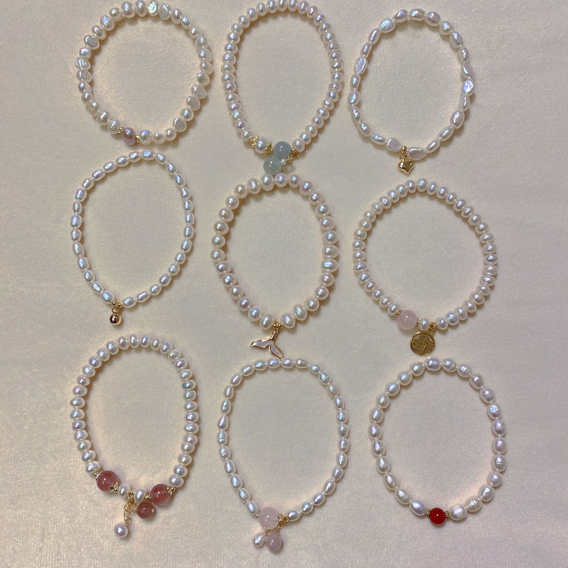 Irregular freshwater pearl bracelet elastic adjustable baroque style