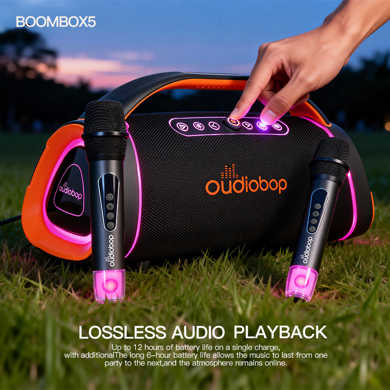 Handheld Portable RGB War God Bluetooth Speaker Outdoor High Power Sound Wireless Microphone K Song