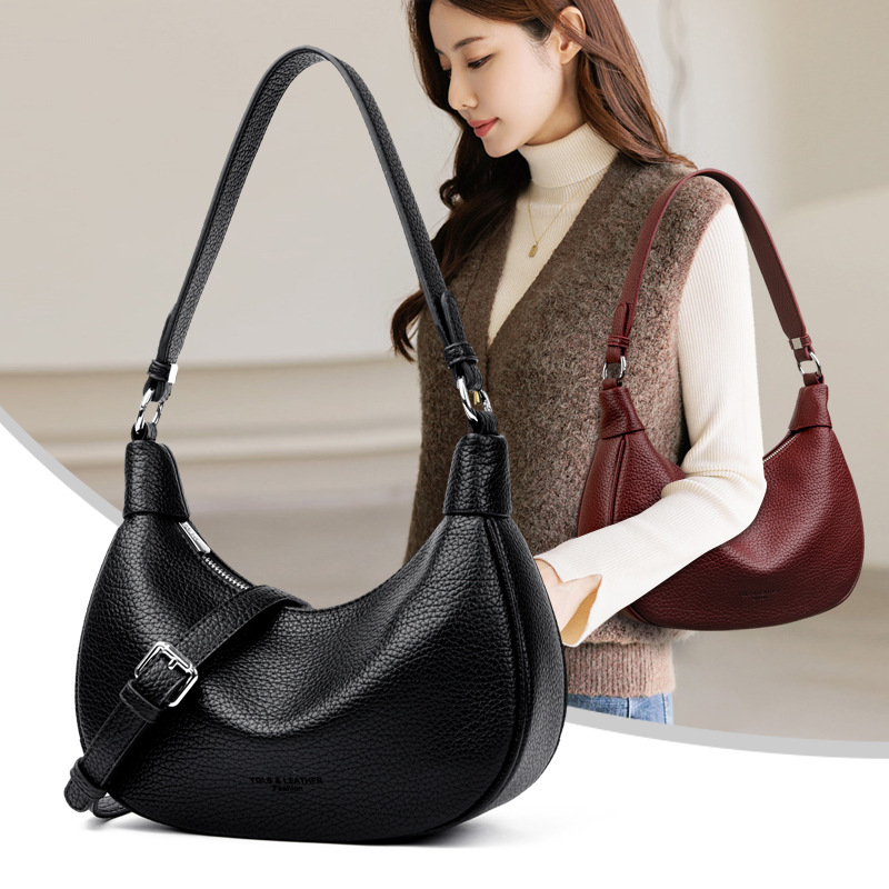 2025 Simple Shoulder Crossbody Bag Summer Women's Underarm Bag Soft Leather Women's Shoulder Bag Bags