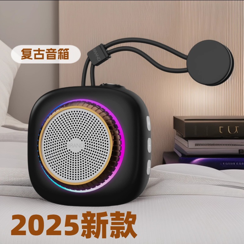 Bathroom waterproof suction cup small speaker, outdoor mini portable colorful light wireless gift speaker camera