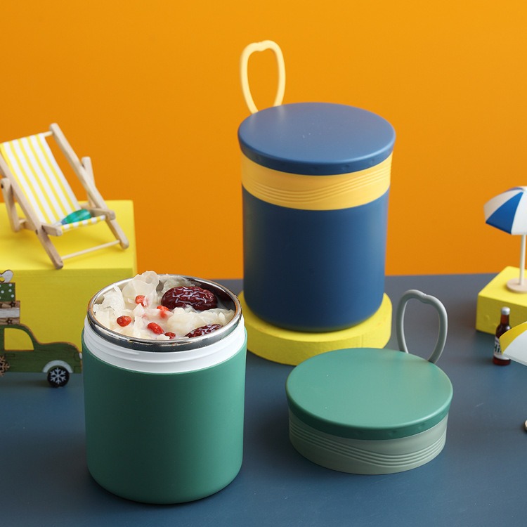 Insulated lunch box, 304 stainless steel food-grade soup cup, portable for students and office workers, small breakfast cup, porridge cup, milk cup