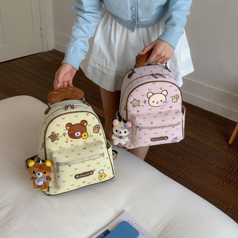 2026 New Cute Bear Backpack Large Capacity Lightweight Outdoor Backpack Student School Bag for Women