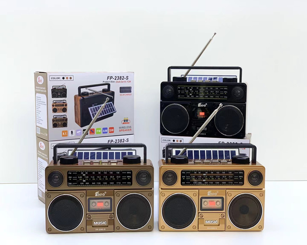 New FP-2382-S portable outdoor Bluetooth speaker audio with antenna radio solar speaker