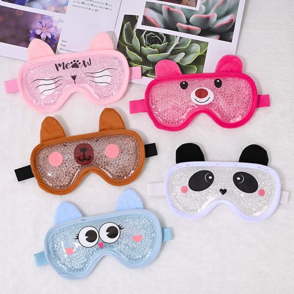 PVC gel bead ice compress eye mask, colorful adjustable elastic, cold and hot compress cooling ultra-soft eye care ice feeling