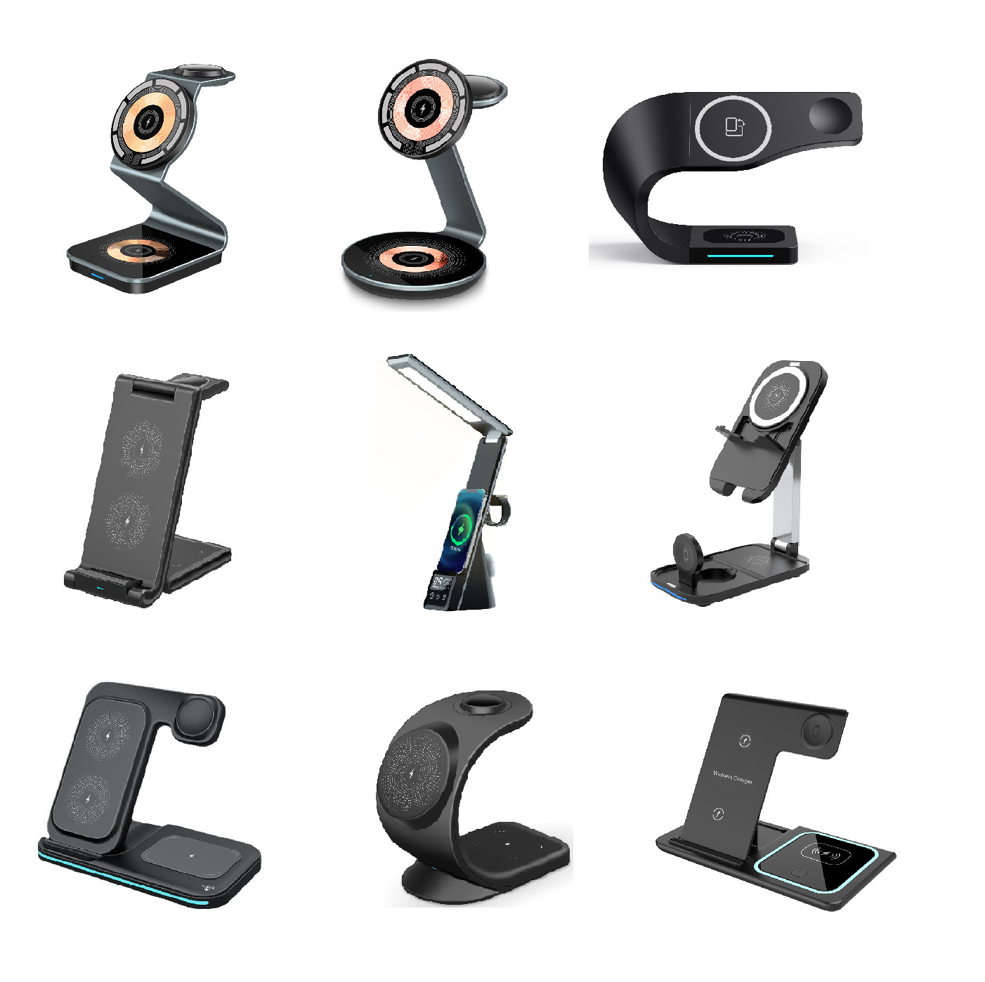 Magnetic three-in-one wireless charger foldable phone stand for Apple phones fast charging flash charging