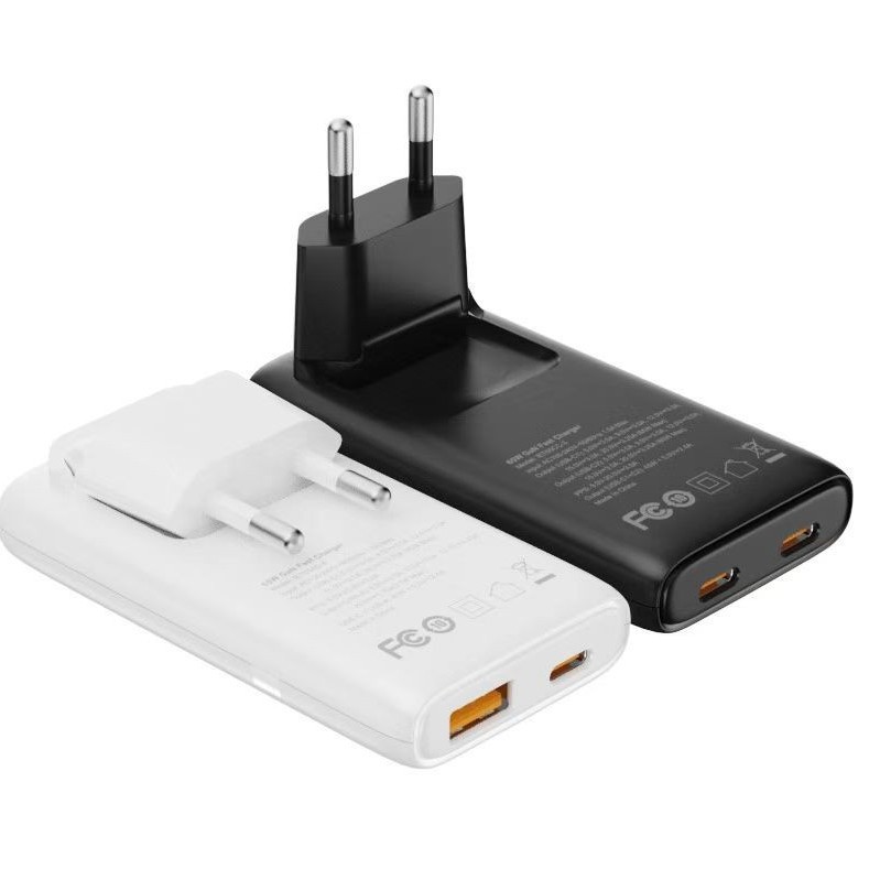 Foldable EU PD65W ultra-thin TYPE-C fast charger GaN multi-country plug