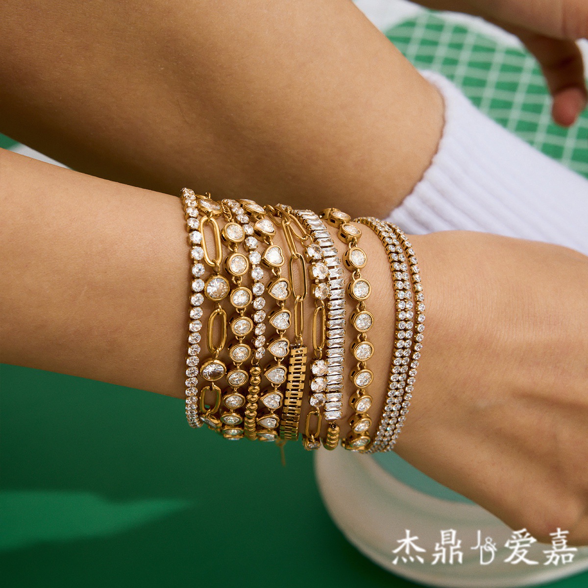 Jieding titanium steel accessories stainless steel stacking bracelet tennis chain niche bracelet