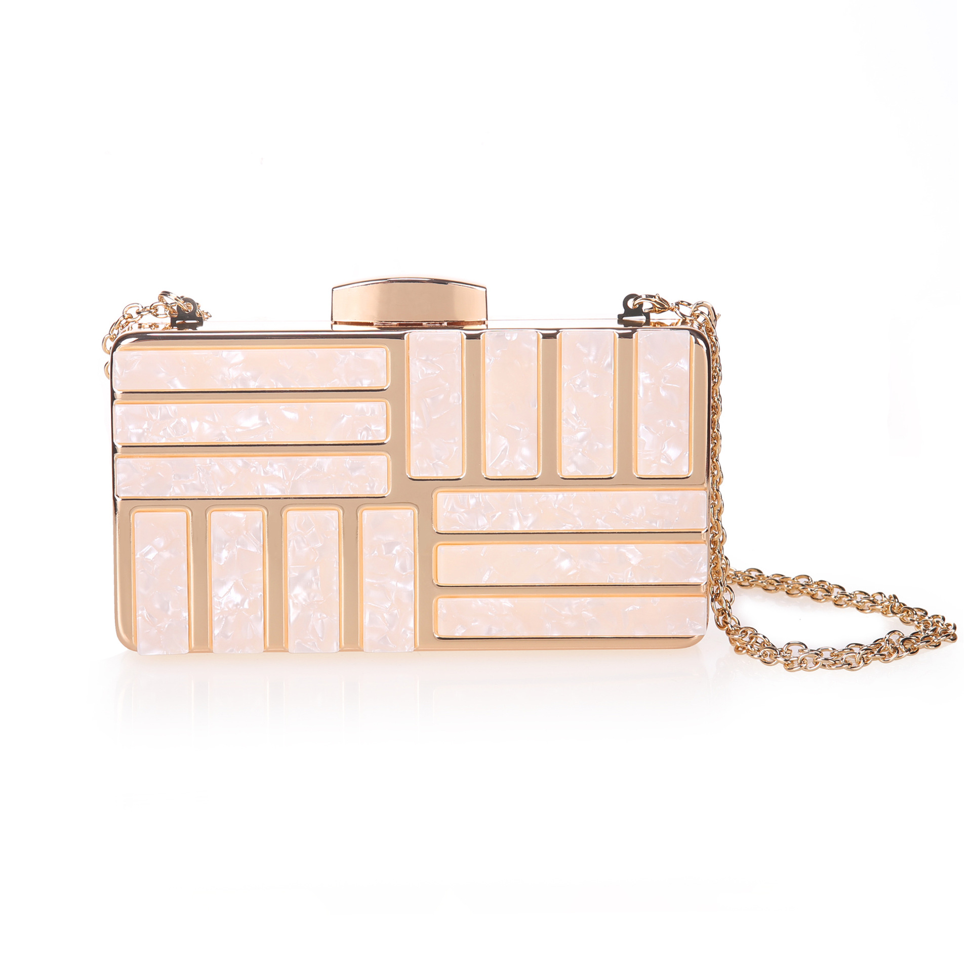 Acrylic evening bag plaid geometric pattern box bag clutch women's evening bag handbag organic glass bag