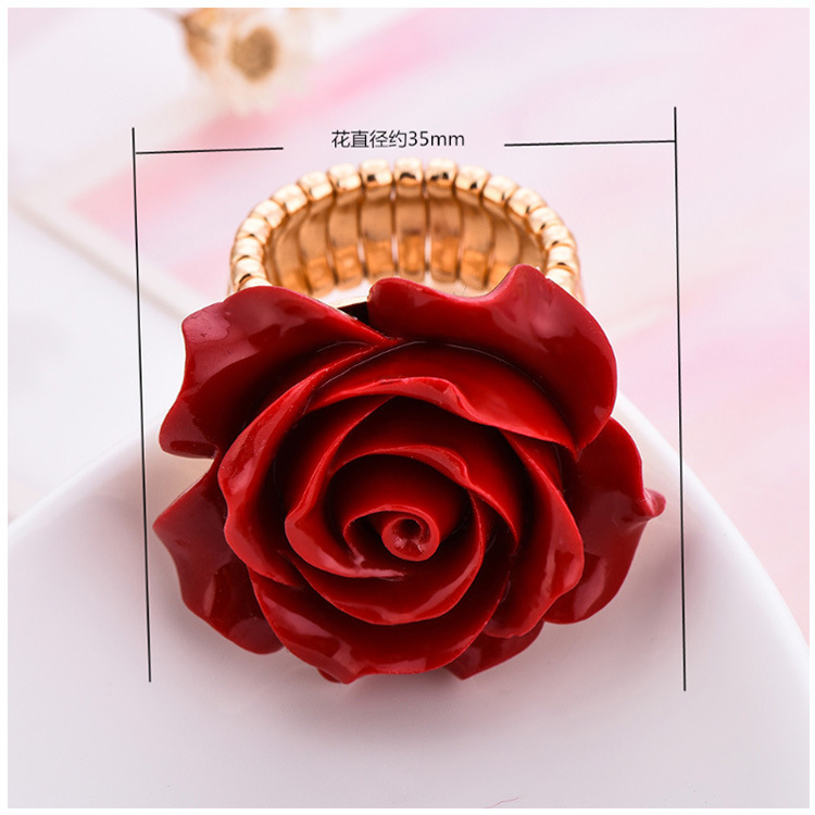 Independent Station Jewelry Wedding Jewelry Fresh Red Rose Jewelry Valentine's Day Ring for Women
