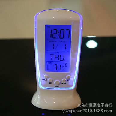510 Mini Small Alarm Clock LED Night Light Music Alarm Silent Lazy Electronic Clock with Temperature Alarm Clock