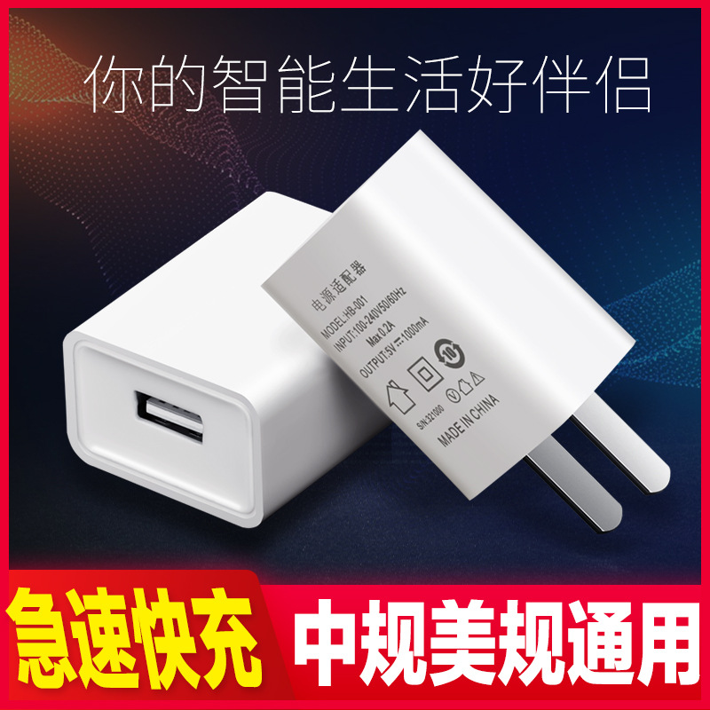 European standard power supply, American standard charging head 5V1 lamp power supply 5V2A 18650 battery camera adapter power supply