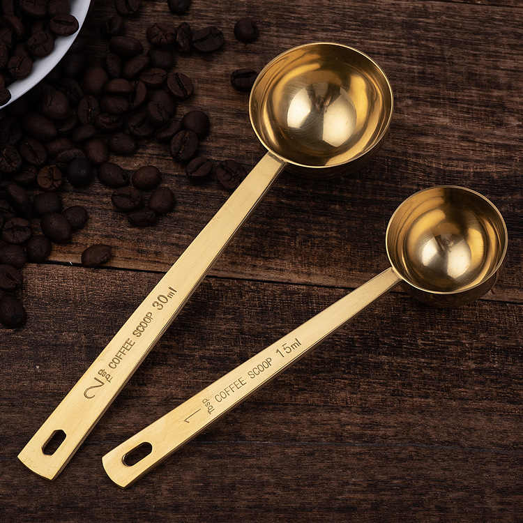 304 Stainless Steel 30ml 15ml Long Handle Milk Powder Fruit Powder Coffee Bean Powder Measuring Spoon Scale Gram Spoon
