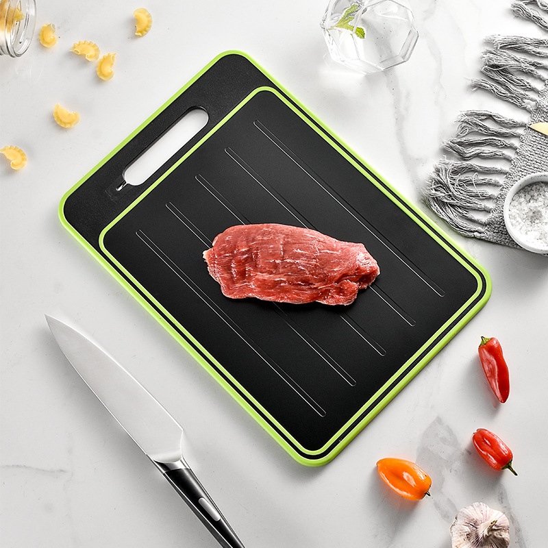 Multifunctional Double-Sided Quick Thawing Aluminum Alloy Spray Paint Double-Sided Cutting Board with Knife Sharpener Double-Sided Grinding Chopping Board