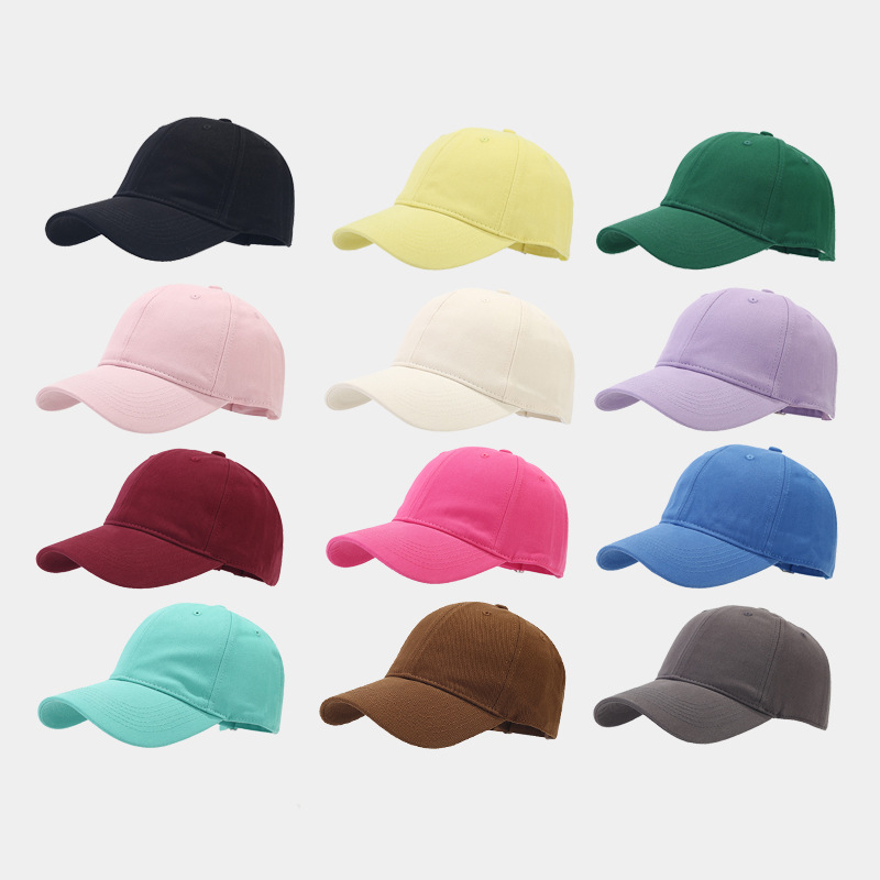 Plain Soft Top Cotton Baseball Cap for Men, Face Slimming Street Hip-Hop Duckbill Cap for Women
