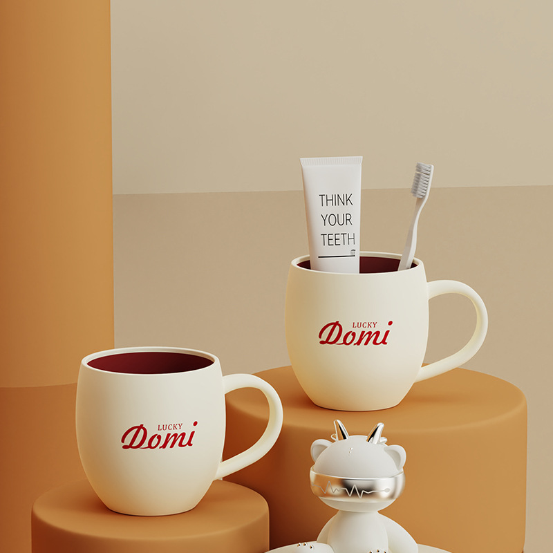 New thickened washbasin cup, drinking cup, couple home mug, student toothbrush cup, DIY imitation ceramic cup