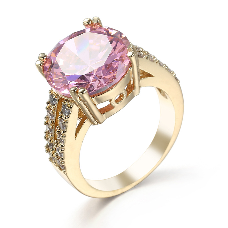 Fashion Jewelry Women's Pink Zircon Ring Accessories