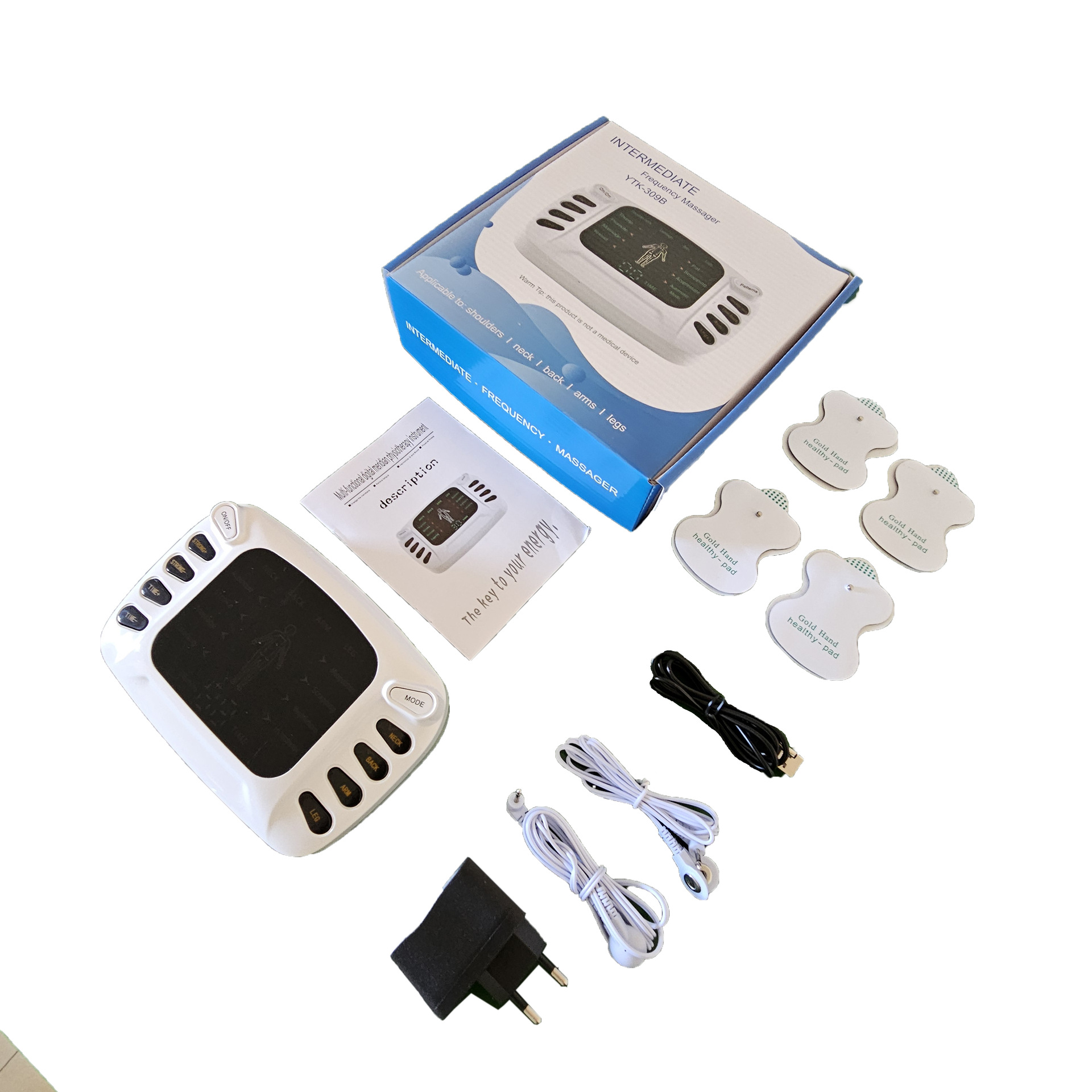 Medium frequency massager color frequency dual channel output home digital meridian physiotherapy massage device smart pulse foot therapy patch