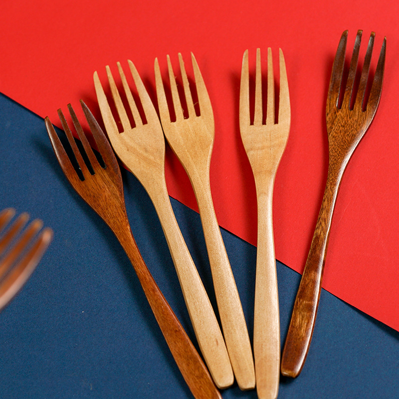 Solid Wood Fork Western Tableware Fruit Fork Mooncake Fork Dessert Fork Dessert Special