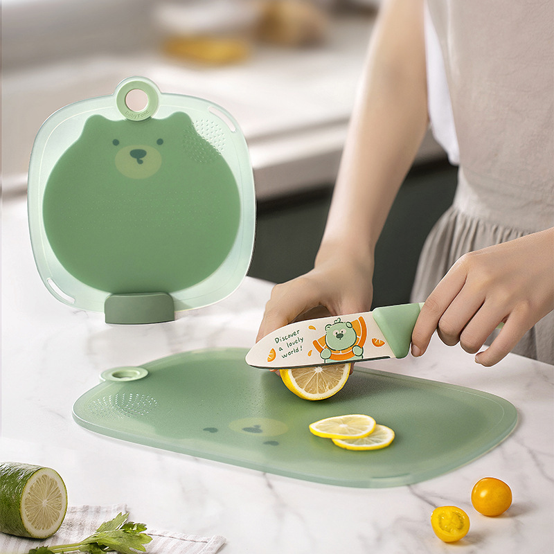Household Plastic Cutting Board Fruit Vegetable Chopping Board Kitchen Tool Outdoor Small Board Baby Complementary Food Double-Sided Cutting Board