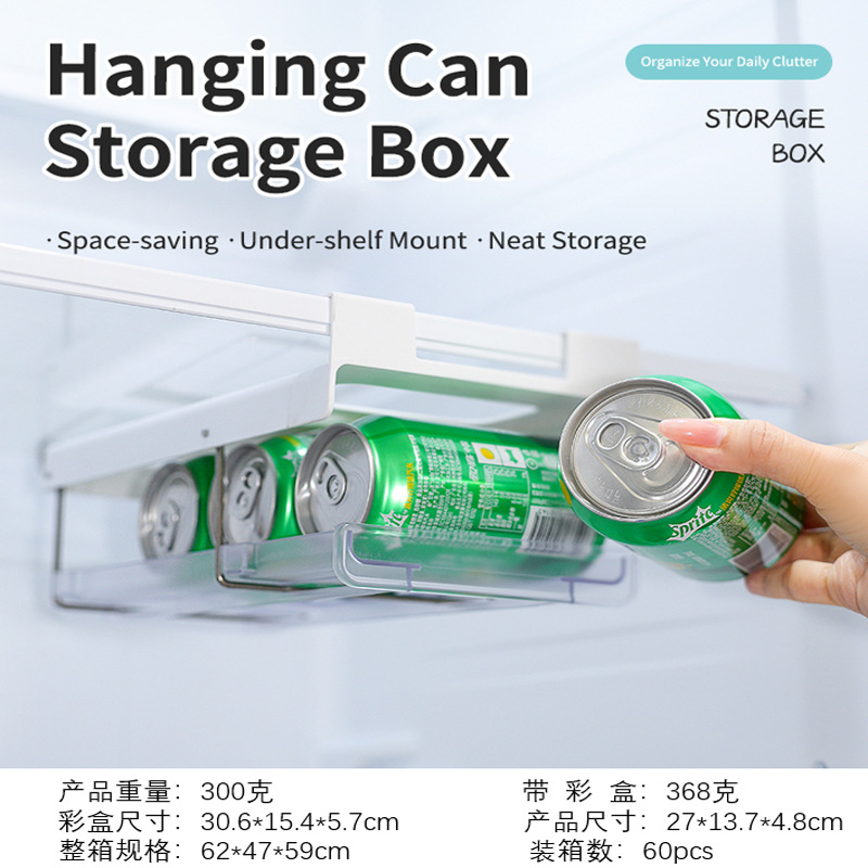 Custom refrigerator hanging can storage rack beverage bottle storage rack hanging kitchen organizer shelf storage box