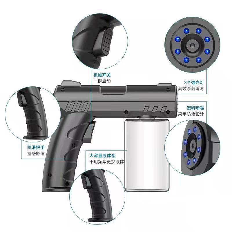 Portable Alcohol Sprayer Blue Light Atomizing Disinfection Gun Home Disinfection Gun Smart Home Spray Gun