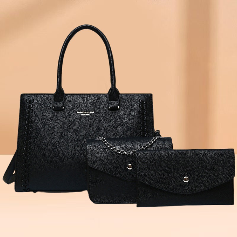 2026 new multi-piece set pebbled grain shoulder bag large capacity practical shoulder handbag mother-child bag