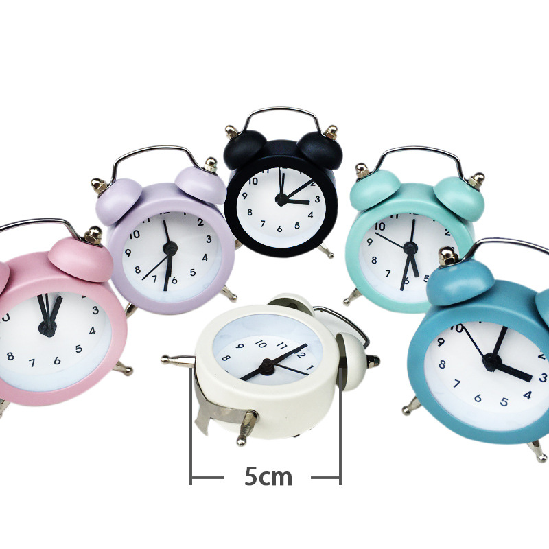 Cartoon Mini Metal Alarm Clock Student Children Gift Clock Add Logo