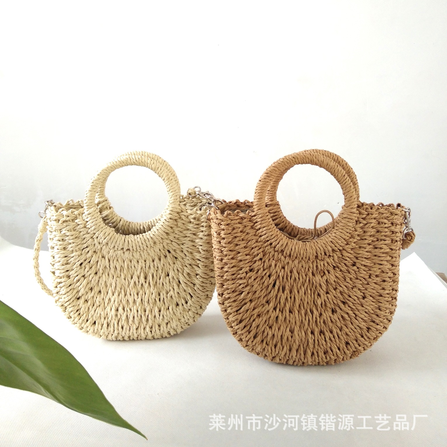 New basket bag women's summer niche single shoulder crossbody rattan woven gift straw woven bag handmade woven