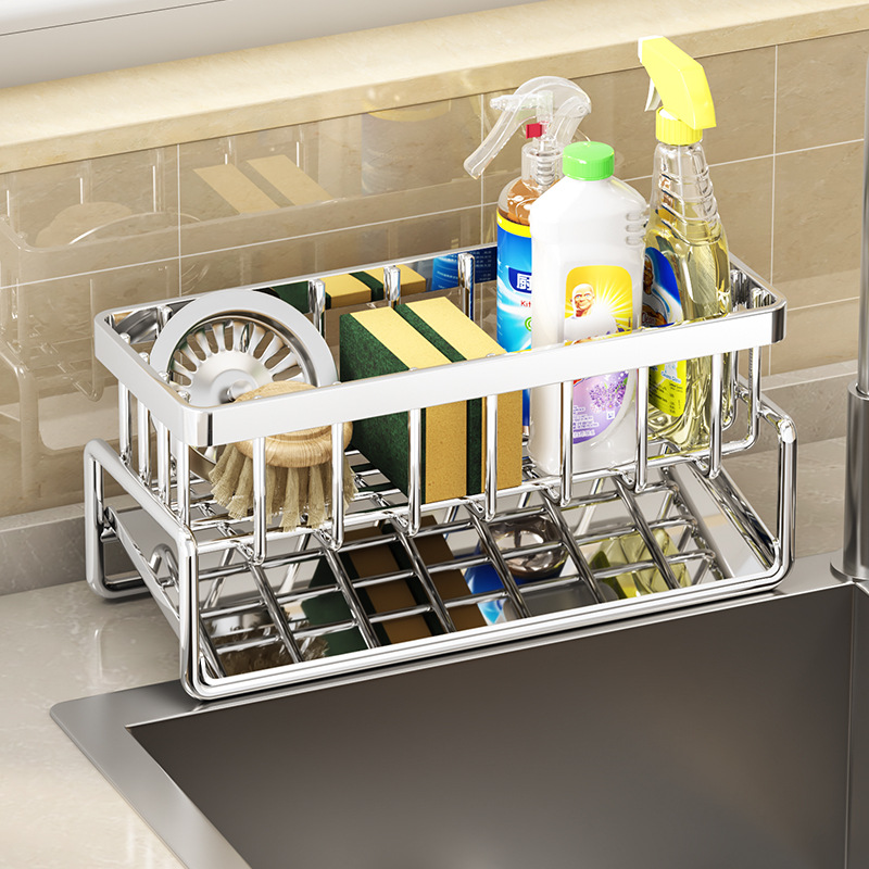 Kitchen drain rack, household dishcloth rack, dish sponge storage, multifunctional vegetable sink, sink accessories
