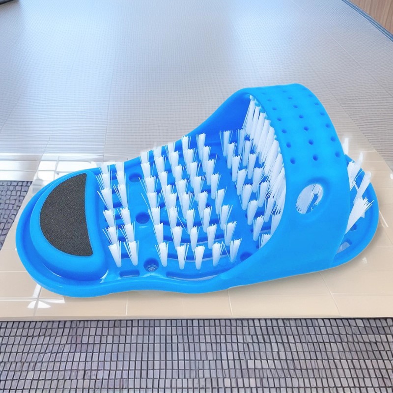 Bathroom slippers with suction cups for foot washing, lazy foot massage, exfoliating and dead skin removal, bathroom cleaning brush